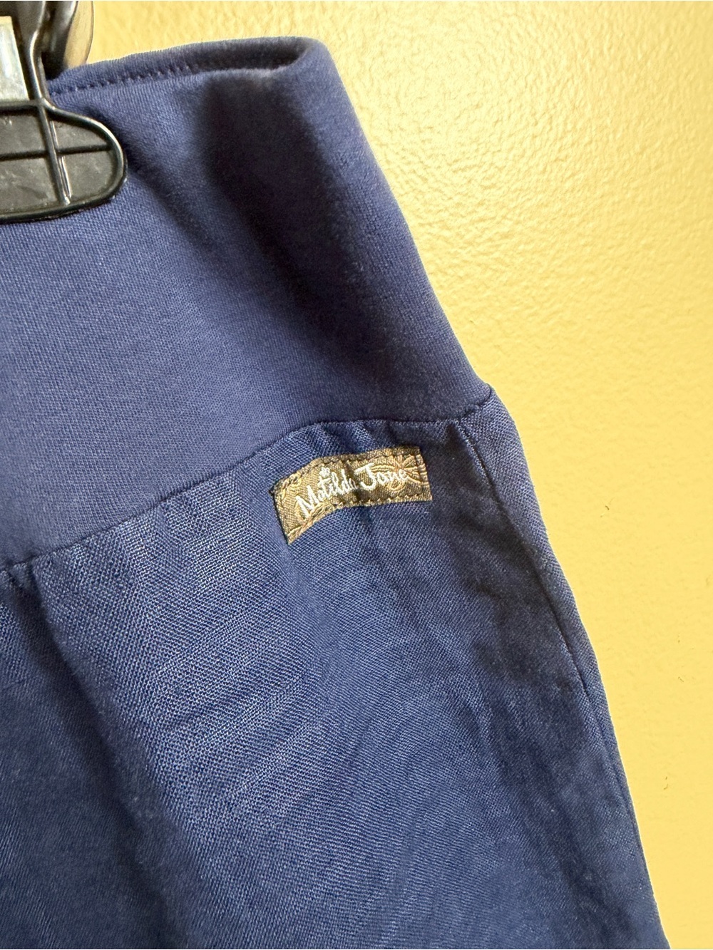 NWOT Matilda Jane Great Beyond navy blue linen wide leg pants XL - Picture 3 of 5